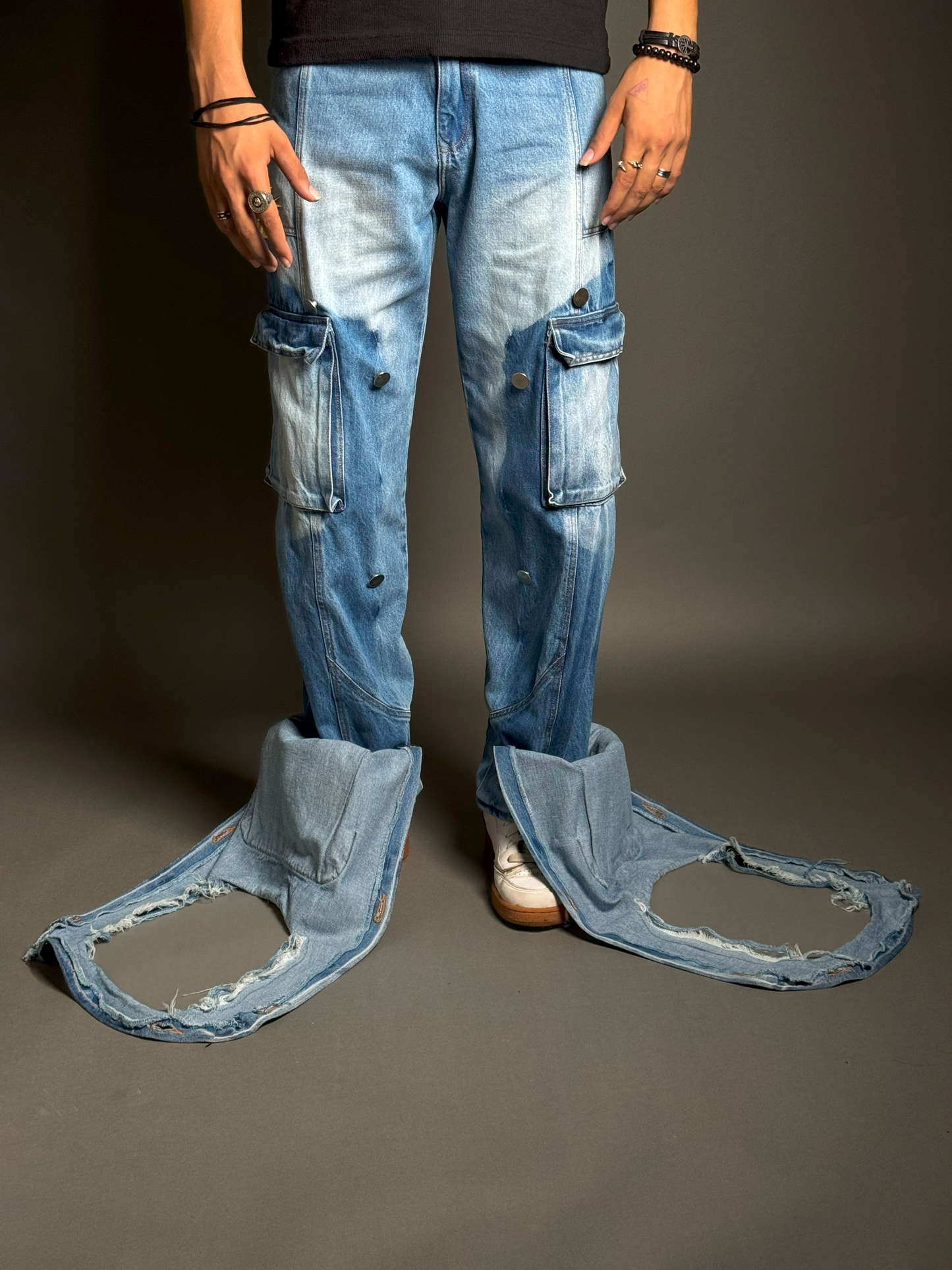 Blue Multi-Panelled Cargos