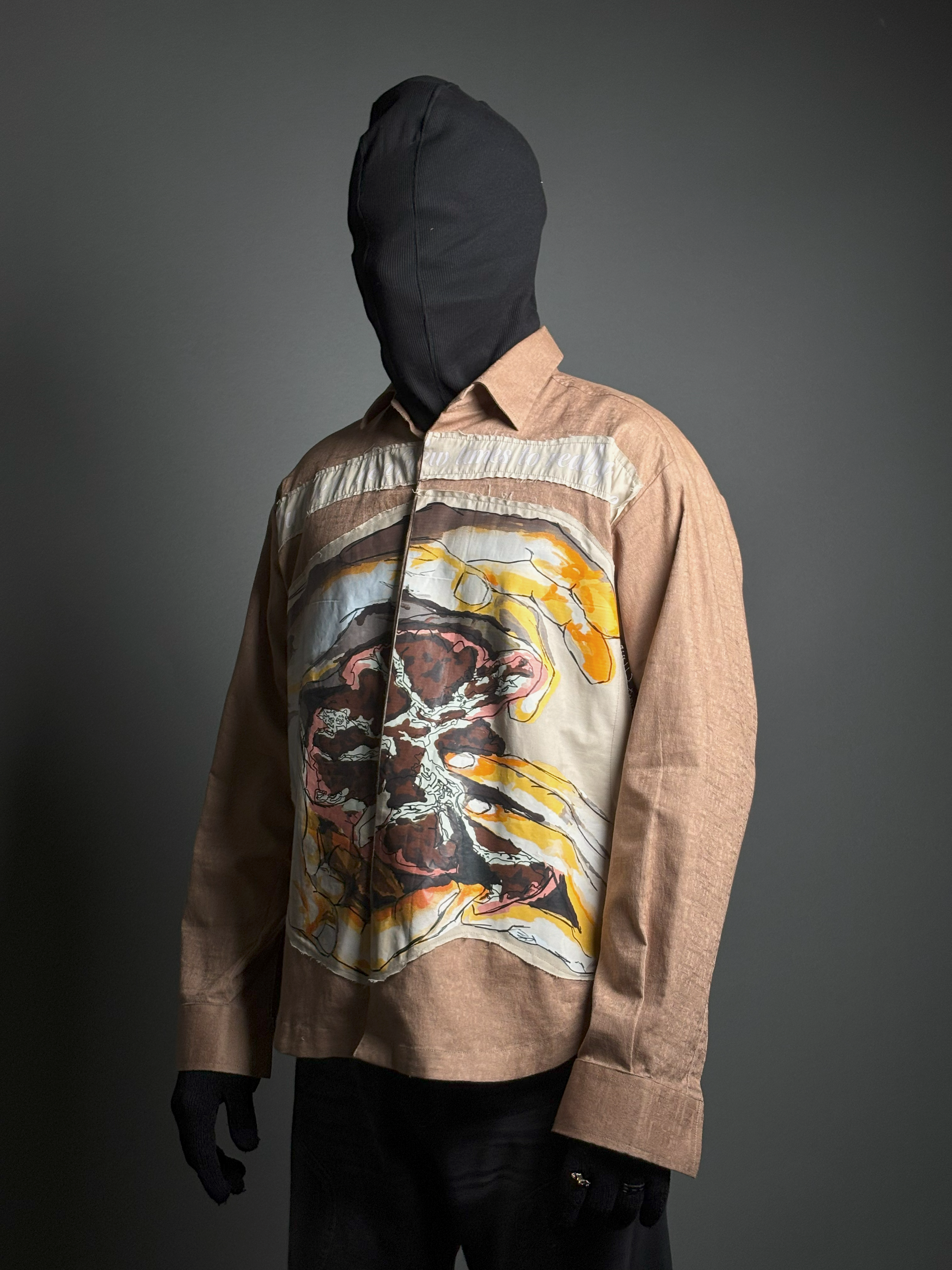 Beige Persephone's Magnetic shirt | Special patchwork