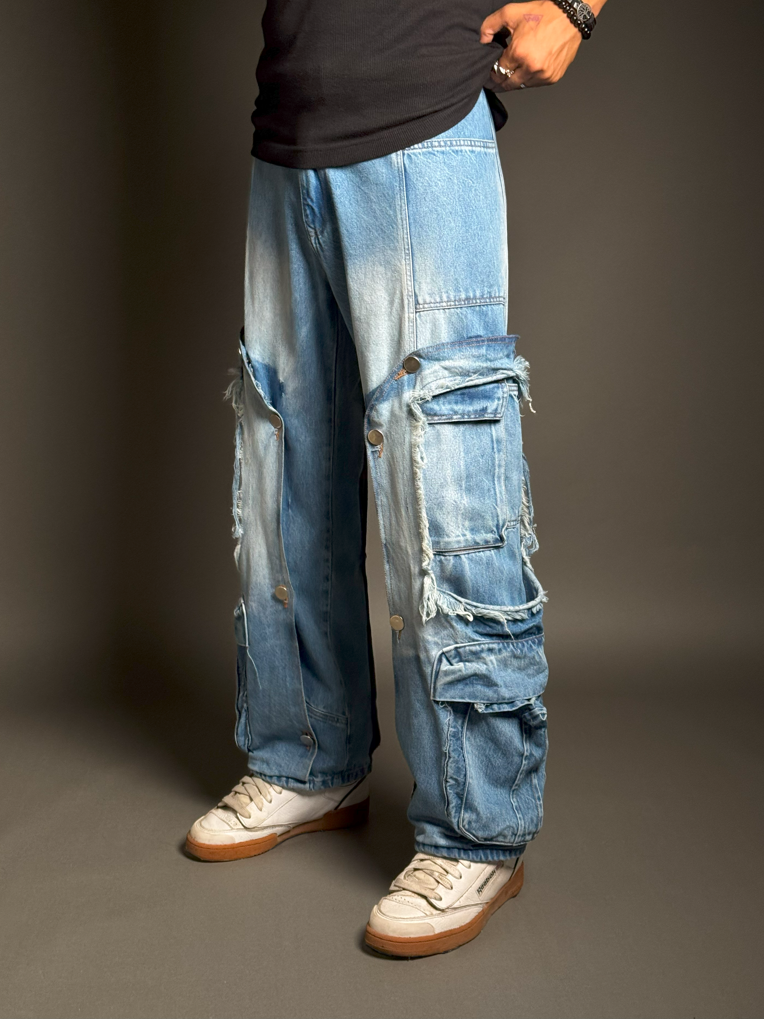 Blue Multi-Panelled Cargos
