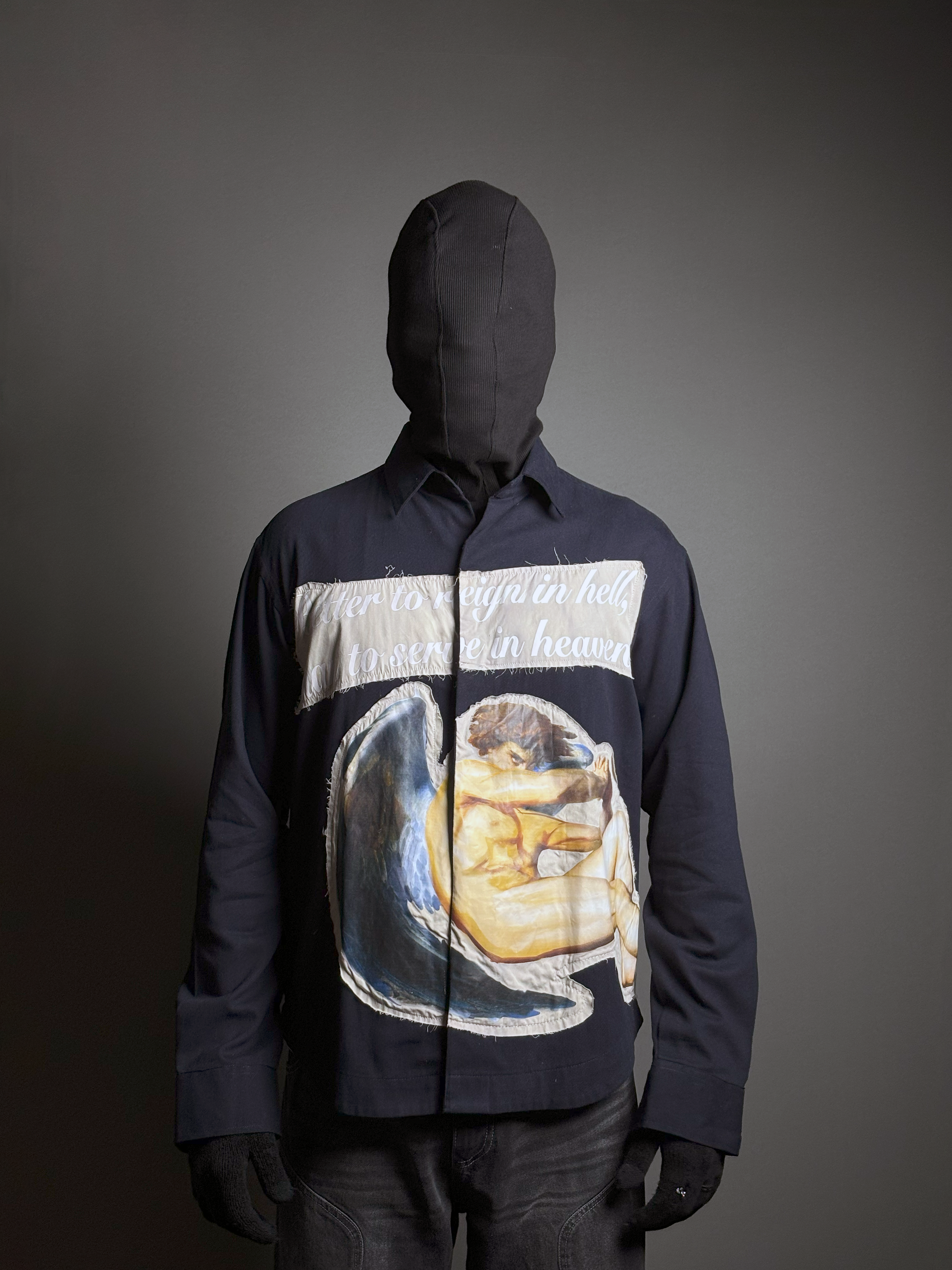 Blue Lucifer Magnetic Shirt | Special patchwork