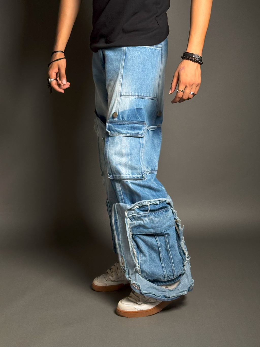 Blue Multi-Panelled Cargos