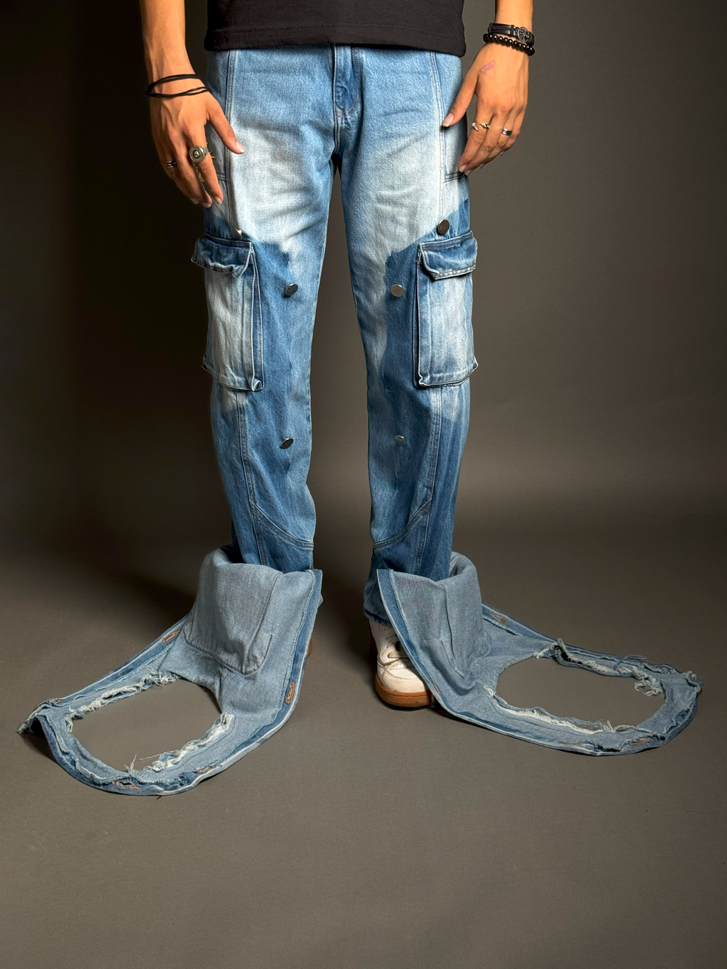 Blue Multi-Panelled Cargos