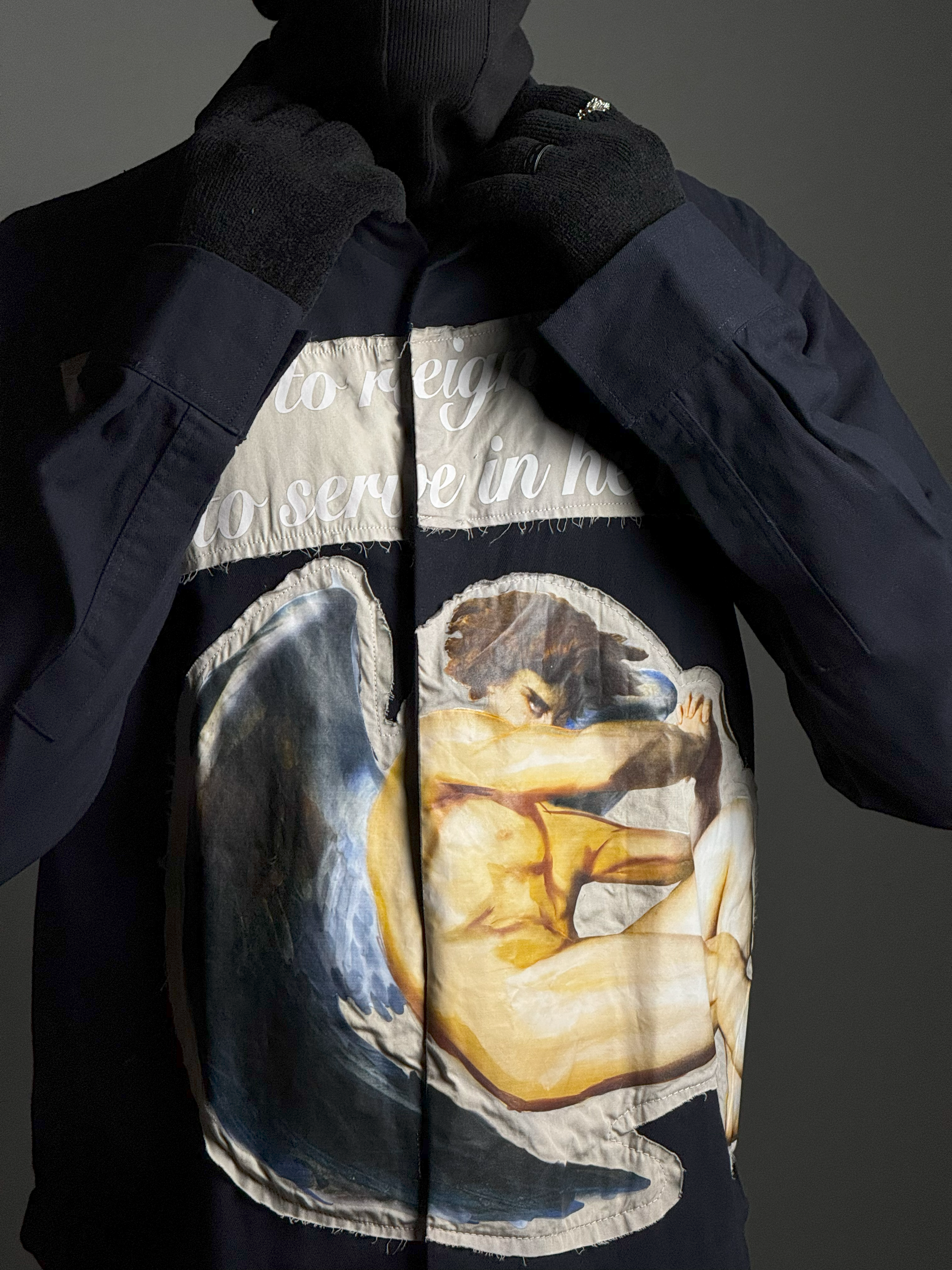 Blue Lucifer Magnetic Shirt | Special patchwork