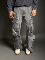 Black Multi-Panelled Cargos